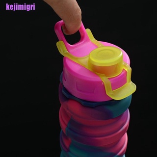 [kejimigri] botella de agua de silicona portátil plegable botella de viaje al aire libre Camping botella (4)