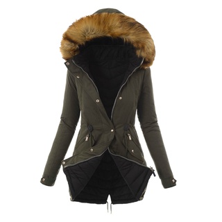 benjanies.co tienda Flash venta CoatWomen's Warm Coat chamarra Outwear piel' forrada Trench invierno con capucha gruesa abrigo