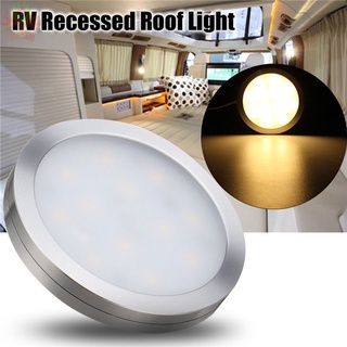 Flash 12V luz LED RV Camper remolque barco Interior techo abajo techo escaparate redondo lámpara