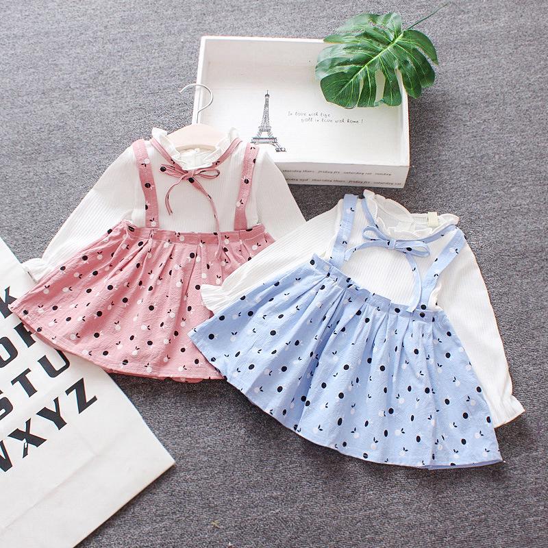 [Love Kids] vestido de bebé bebé pequeño apple dot impresión lindo vestidos para 1-36 meses