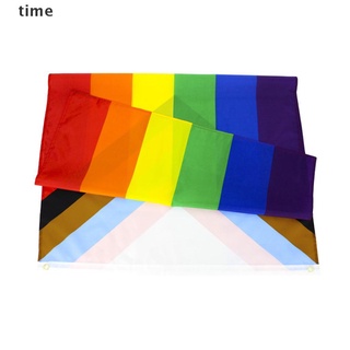 tiempo 90x150cm lgbt gay arco iris progreso bandera orgullo.