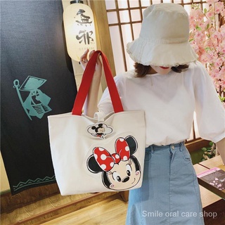 Mickey Bag2021New-StyleinsStudent bolsa de la compra de dibujos animados de gran capacidad portátil bolsa de lona de las mujeres bolso de hombro