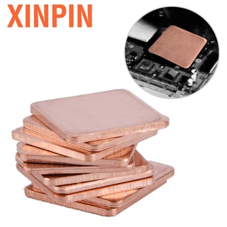 Xinpin 10Pcs 20x20mm hoja de cobre Shim Piece disipador térmico almohadilla térmica para GPU CPU portátil PC