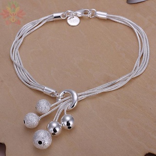 nueva joyería de moda 925 plata esterlina luz mate cuentas cadena pulsera para mujeres regalo