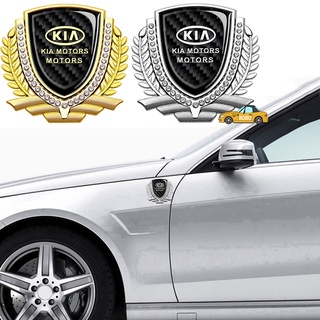 X8cm - adhesivo para ventana de coche, fibra de carbono, emblema lateral, insignia para KIA Ceed Borrego Carens K2 Sedona