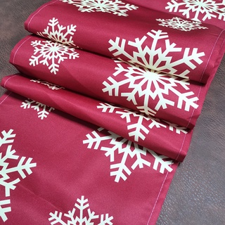3m*30cm rojo copo de nieve tela de navidad rectangular a prueba de polvo arte mantel de vacaciones de año nuevo decoración del hogar