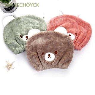 van1schoyck toalla de baño sombrero niños turbante envoltura pelo seco gorra mujeres después de ducha oso en forma de baño suave niñas gorros de ducha