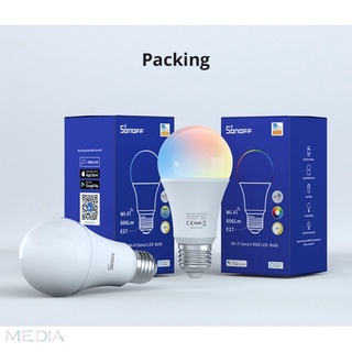 lámpara inteligente sonoff wifi led b05-b-a60/b02-b-a60 media