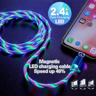 LED Streamer Magnético Tipo C Micro USB Cable De Carga Rápida Línea De Datos Para Iphone Oppo (1)