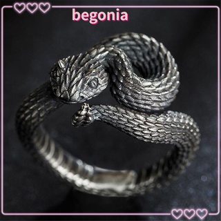 Begonia anillo De serpiente chapado en plata Estilo Gótico Punk Rock Hip Hop