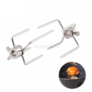 Portable BBQ Rotisserie Forks Stainless Steel Spit BBQ Forks Chicken Grill