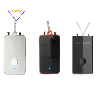 portátil portátil purificador de aire, personal mini collar de aire de iones negativos ambientador de bajo ruido para adultos - negro