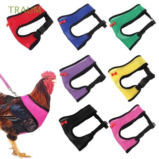 TRAUM Best Gift Chicken Vest Duck Goose Pet Matching Collars Bow Hen Belt Training Walking Nylon Poultry Supplies Adjustable Harness/Multicolor