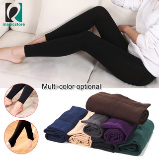 leggings elásticos de invierno de vellón térmico para mujer/pantalones térmicos delgados forrados (1)