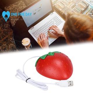 1pcs USB fuente de alimentación lindo fresa ratón con cable Mini ratón O9W5