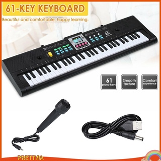 [Prettyia] 61 teclas Digital electrónica de Piano teclado con 16 tonos 6Demo canciones batería Kit (6)