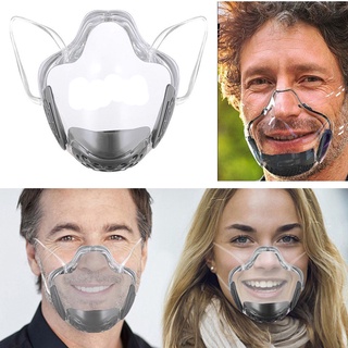 PC Clear Face Mask Transparent Face Shield Covering +Breathing Filter Vent (2)