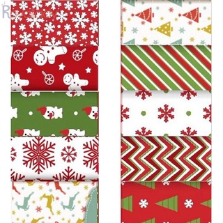 10 piezas de tela de algodón impresa de tela de navidad, tela de costura, tela de acolchado