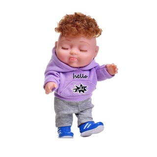 Bebé lindo pelo rizado deporte niños negro bebé juguete muñeca niños regalo con capucha con zapatos