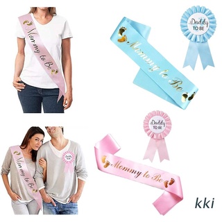 kki. Mommy to Be Sash Daddy to Be Badge Kit Baby Shower Decoration Gender Reveals Celebration Party Gifts