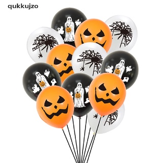 [qukk] 10/12/15pcs fiesta de halloween decorar globos de látex calabaza araña horror decoración 458co