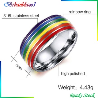 Brbaoblaze1 orgullo De acero inoxidable pulido De 8 mm con arcoíris Para Gay lesbiana-us 7 (3)