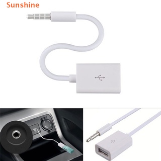 Sunshine) 3.5 mm macho AUX enchufe de Audio a USB 2.0 hembra Cable convertidor Cable para coche MP3