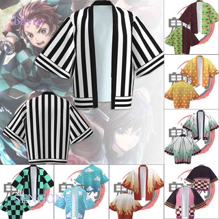 Sengong nuevo Anime Cosplay chaquetas Demon Slayer Kimono más el tamaño de la moda Tomioka Giyuu Kamado TanjiroMulticolor Cosplay ropa