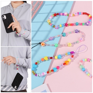 Las mujeres del desierto nueva moda perla colorido acrílico cuentas Anti-pérdida teléfono móvil correa cordón teléfono cadena (5)