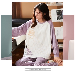 Popular Hogar Desgaste Se Puede Usar Fuera De Algodón Puro Pijamas Conjunto De Juventud De Dos Piezas casual Estilo Coreano De Las Mujeres De La Moda (8)