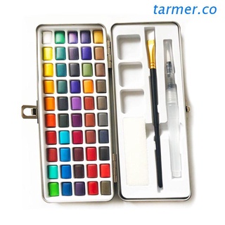 tar1 50 colores sólido acuarela pintura pigmento conjunto portátil para principiantes dibujo arte