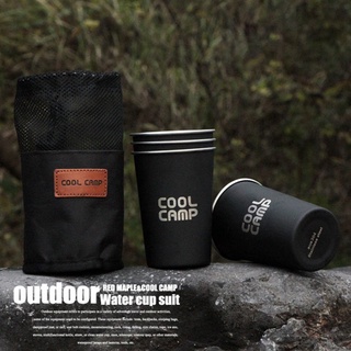 coolcamp - taza de acero inoxidable (350 ml, metal, taza de café, grado alimenticio, camping, 4 piezas) (5)