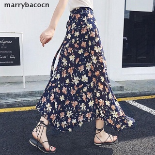 marrybacocn mujer retro bohemia media longitud falda de una pieza floral playa vacaciones boho falda co