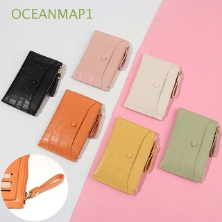 Oceanmap1 tarjetero De Banco De múltiples bolsillos De cuero Pu con patrón De tarjetas/tarjetero con cierre/Multicolor