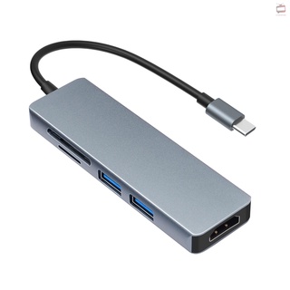 A TC18 5 en 1 multifuncional USB tipo C Hub adaptador USB C a HD USB 3.0 TF lector de tarjetas HD convertidor para portátil