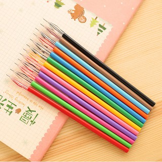 12 unids/set lindo colorido bolígrafo de tinta de Gel, recargas papelería, suministros escolares