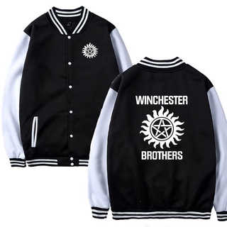 Supernatural hombres chaqueta de béisbol Winchester Brother ropa deportiva sudadera Harajuku béisbol uniforme Streewears (3)