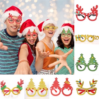 Christmas Style Glasses Frame Shiny Eyeglasses Cute Xmas Glasses Party Costume Festive Decoration