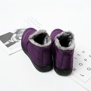 Botas De Invierno De Las Mujeres Impermeable Nieve Zapatos Planos Casual