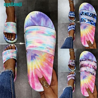 [owj] sandalias de mujer planas de dedo abierto zapatillas de Color al aire libre zapatos de playa más el tamaño