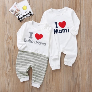 Newborn Infant Baby Boy Letter Striped Romper Jumpsuit Clothes Outfits ♥sjaded♥ (1)