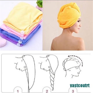 (Hot^) toalla de envoltura de pelo de microfibra para secado de baño, Spa, gorro turbante, ducha seca