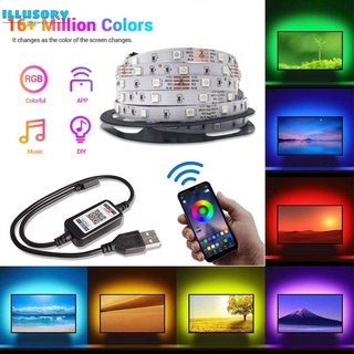 illusory Bluetooth-compatible USB LED Strip Light 5050 SMD DC 5V USB RGB Lights Flexible LED Lamp Tape Ribbon RGB TV Desktop decoration illusory