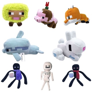 minecraft peluche juguetes creeper enderman cerdo oso relleno pixel muñeca aries zombie juguete regalos