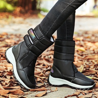 botas de tobillo cálidas de invierno para mujer, plataforma al aire libre, impermeable