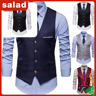 [SA] Chaleco de negocios de textura suave para hombre, chaleco de negocios, ropa de trabajo Simple (1)