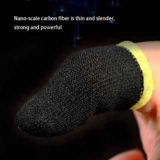 mangas de dedo de fibra de carbono de 18 pines para juegos móviles pubg, pantalla de prensa, color negro y amarillo (16 piezas) (3)