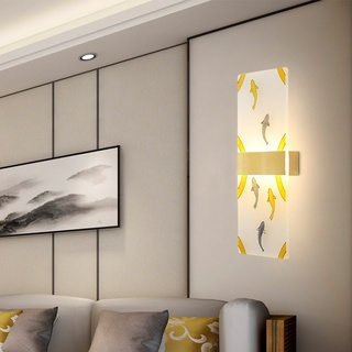 2021 estilo chino cobre lámpara de pared personalidad simple dormitorio pasillo luz sala de estar comedor estilo chino pared la