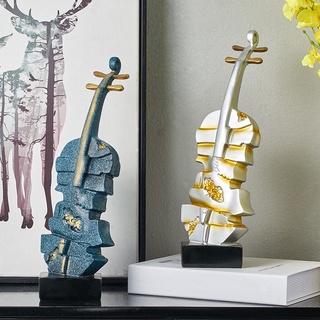estatua de violín abstracto de resina, artes de violín abstracto simulado, decoración nórdica moderna, hogar, gabinete de vino, sala de estar, estante de tv adorno (8)
