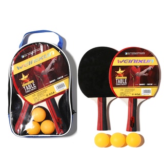 Profesional raqueta de tenis de mesa Bat carbono Ping Pong juego de paletas de tiro Horizontal mango largo con doble cara espinillas en -40 (1)
